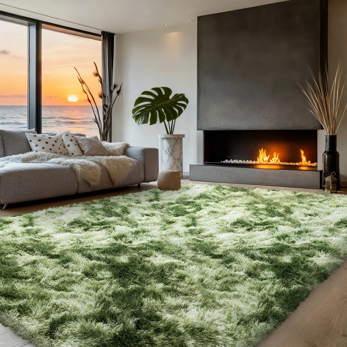 Silk-Cloud Series - Sleek Premium Area Rug, Ultra-Smooth Touch Silky, Non-Slip & Shed-Free Minimalist Shag Rug for Bedroom
