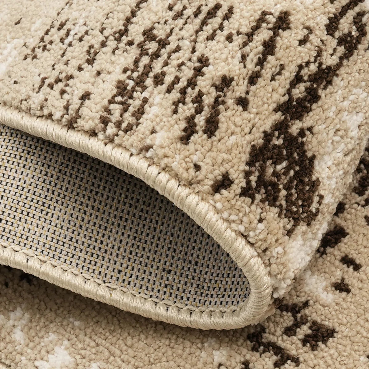 Vintage Textured Area Rug - Soft Floor Carpet with Canvas Backing, Non-Slip Living Room Bedroom Rug