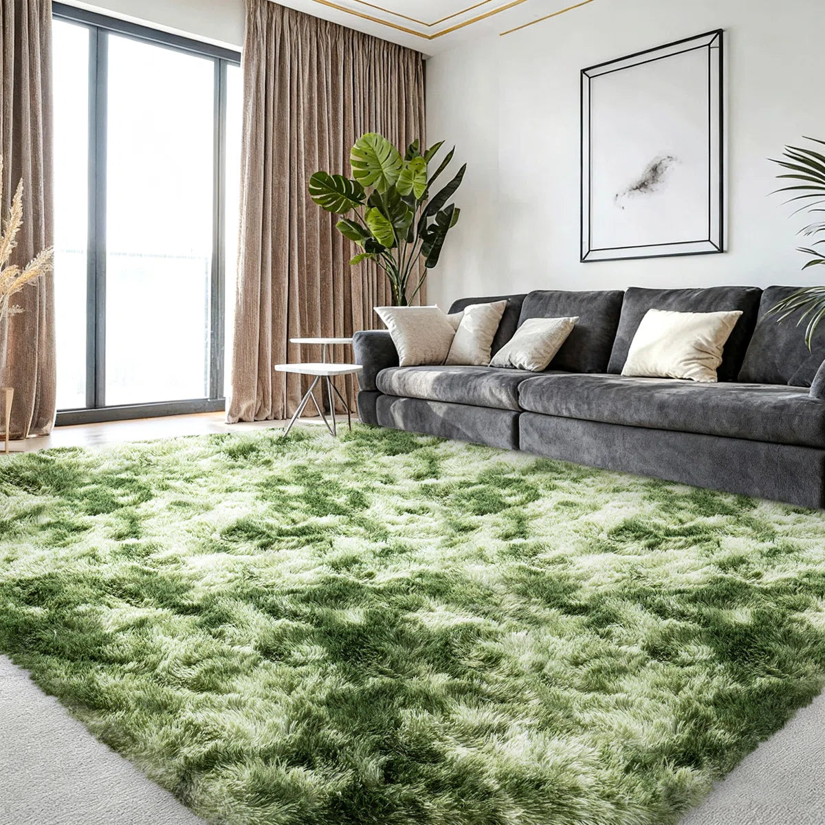 Silk-Cloud Series - Sleek Premium Area Rug, Ultra-Smooth Touch Silky, Non-Slip & Shed-Free Minimalist Shag Rug for Bedroom