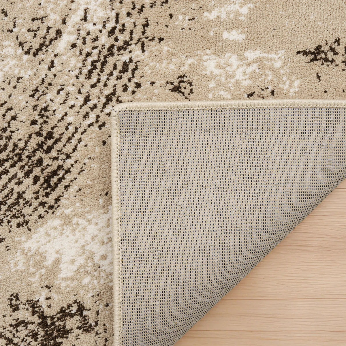 Vintage Textured Area Rug - Soft Floor Carpet with Canvas Backing, Non-Slip Living Room Bedroom Rug