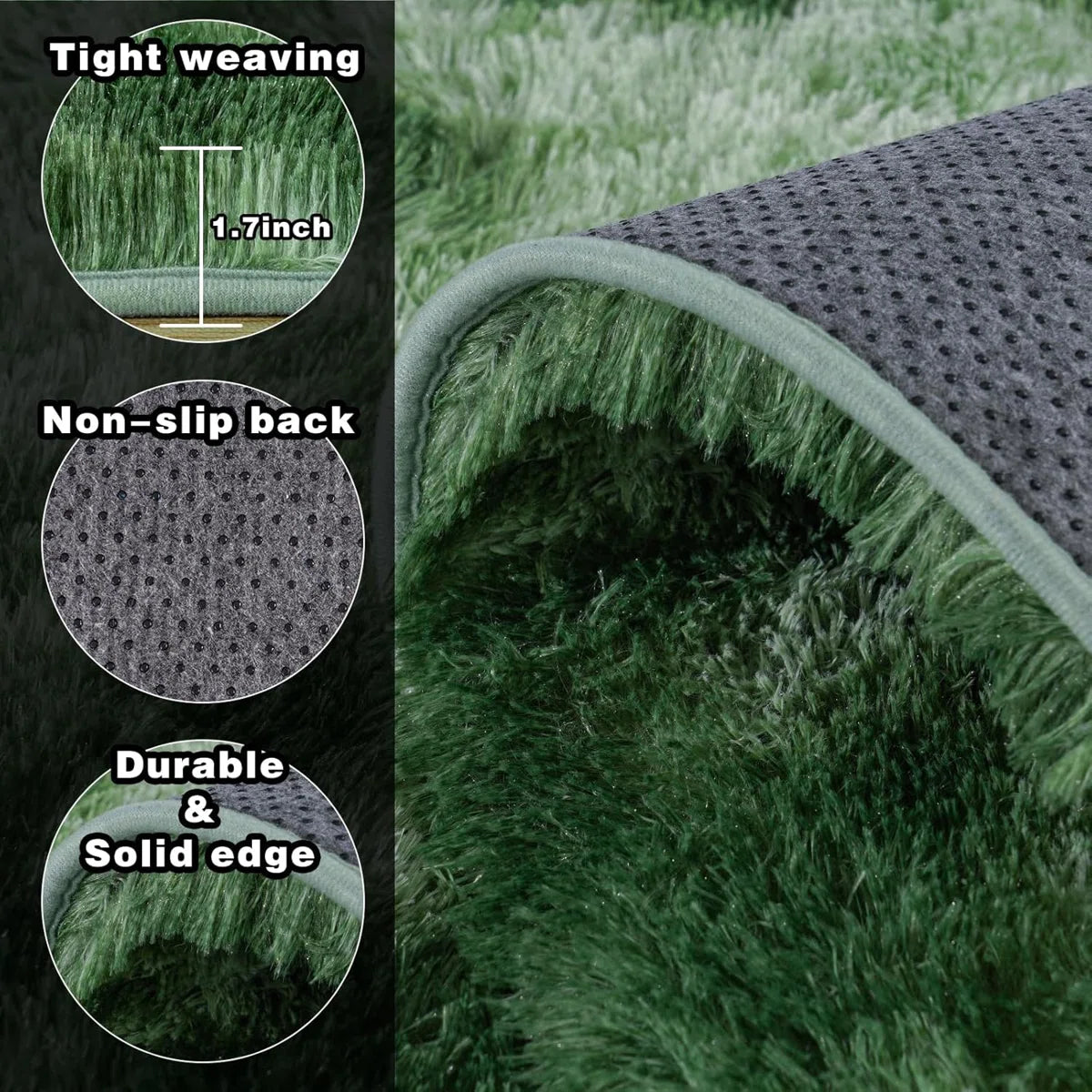 Silk-Cloud Series - Sleek Premium Area Rug, Ultra-Smooth Touch Silky, Non-Slip & Shed-Free Minimalist Shag Rug for Bedroom